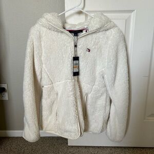 Tommy Hilfiger woman’s White Fleece hoodie Jacket